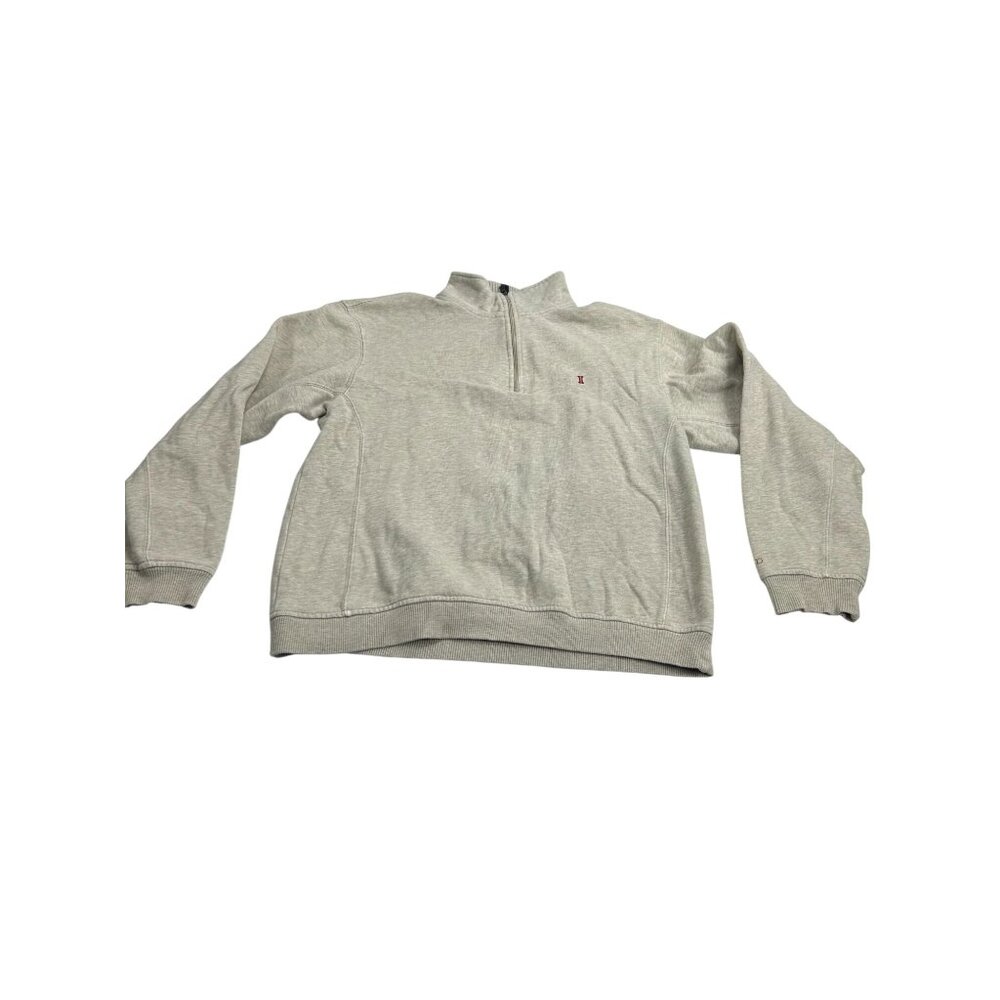 Izod Beige 1/4 Zip Pullover Sweatshirt Mens S Cotton Blend